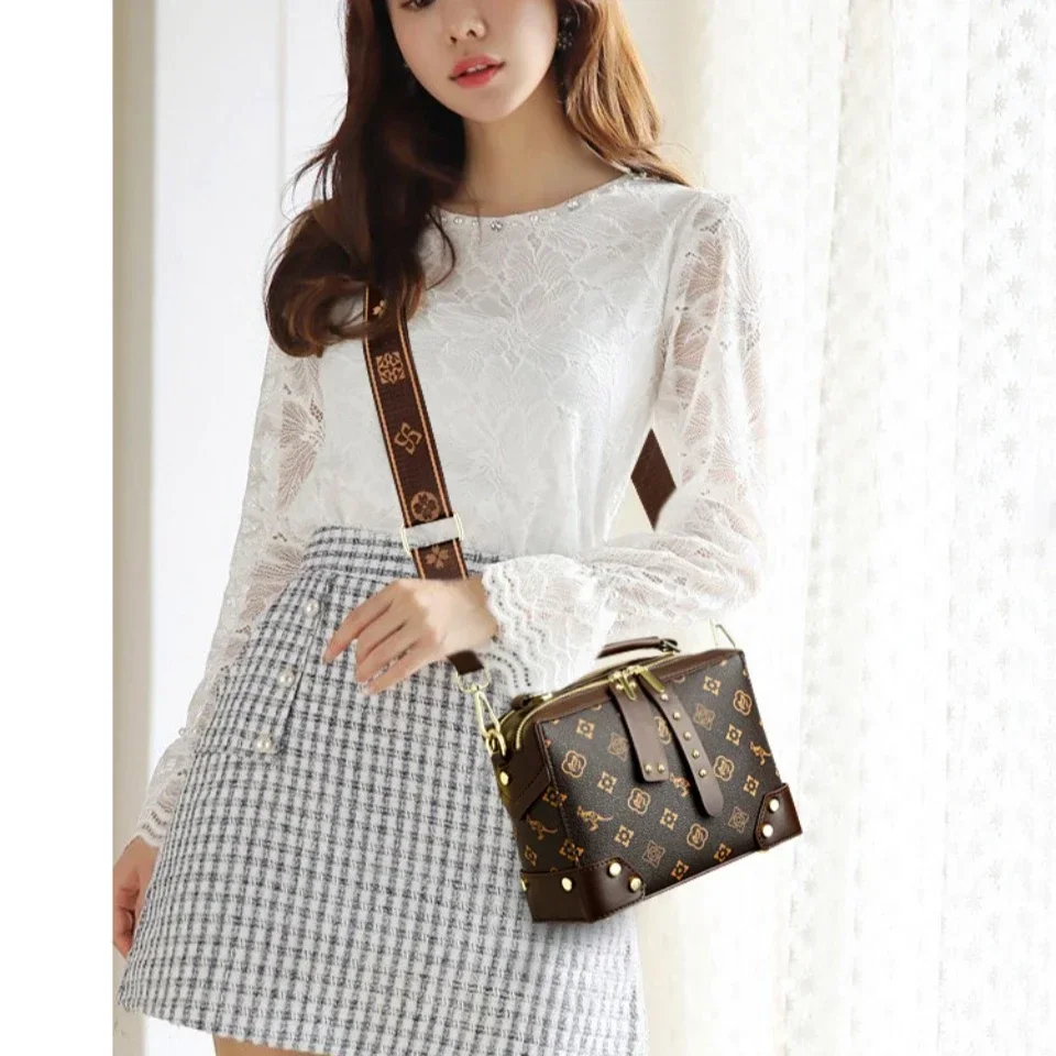 Retro Luxury Women’s Shoulder Bag PU Fashion Mini Boston Style Vintage Elegant Crossbody Handbag