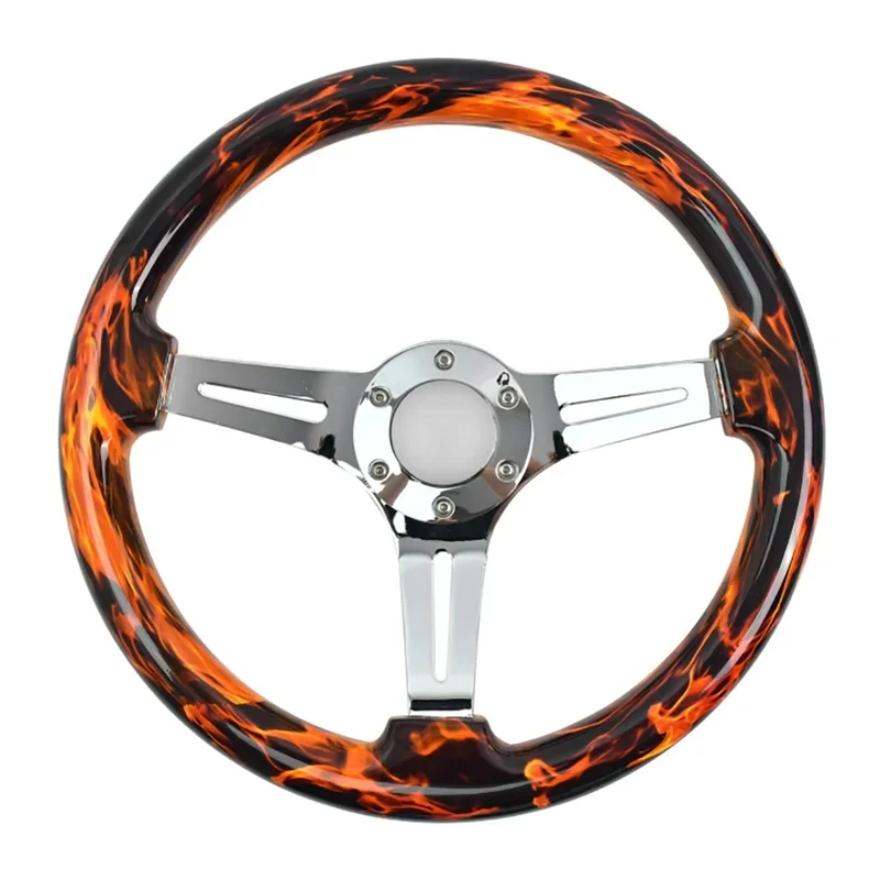 High Quality Classic Vintage Wooden Racing Steering Wheel With Deep Flat Bracket Interior Accessory