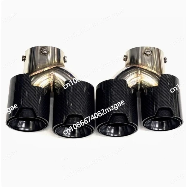 Adequado para modificação do tubo de escape m240m340m440i quatro garganta traseira preta de fibra de carbono de aço inoxidável g21g42