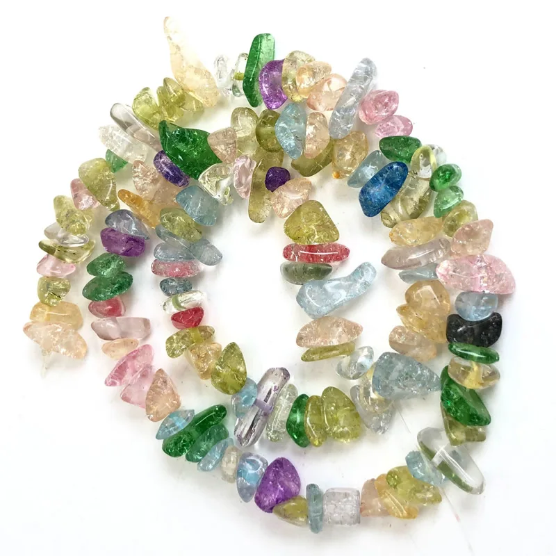 Naturstein-Chip-Perlen, 5–8 mm, unregelmäßiger Kies, Kristallquarz, für die Schmuckherstellung, Freiform-Perlen, DIY-Halskette, Armband, 15'' – Detail 9