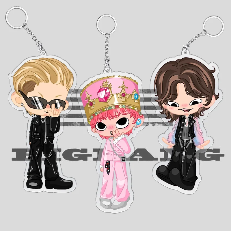 6cm Bigbang G-DRAGON TAEYANG DAESUNG Keychain Acrylic Q version cute Backpack Pendant kawaii Fans supporters' association Gifts