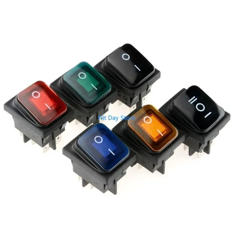 F92C 4/6 PIN KCD4 Switches 2/3 SPST تبديل التبديل مفتاح مفتاح الروك مع LED للسيارات الصناعية