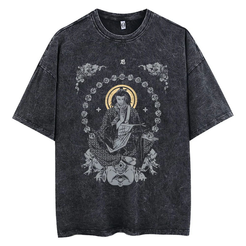 

Anime Jujutsu Kaisen Geto Suguru Graphic Tee Men Women Vintage Washed Tshirts Casual Cotton T Shirt Harajuku Male Manga T-shirt