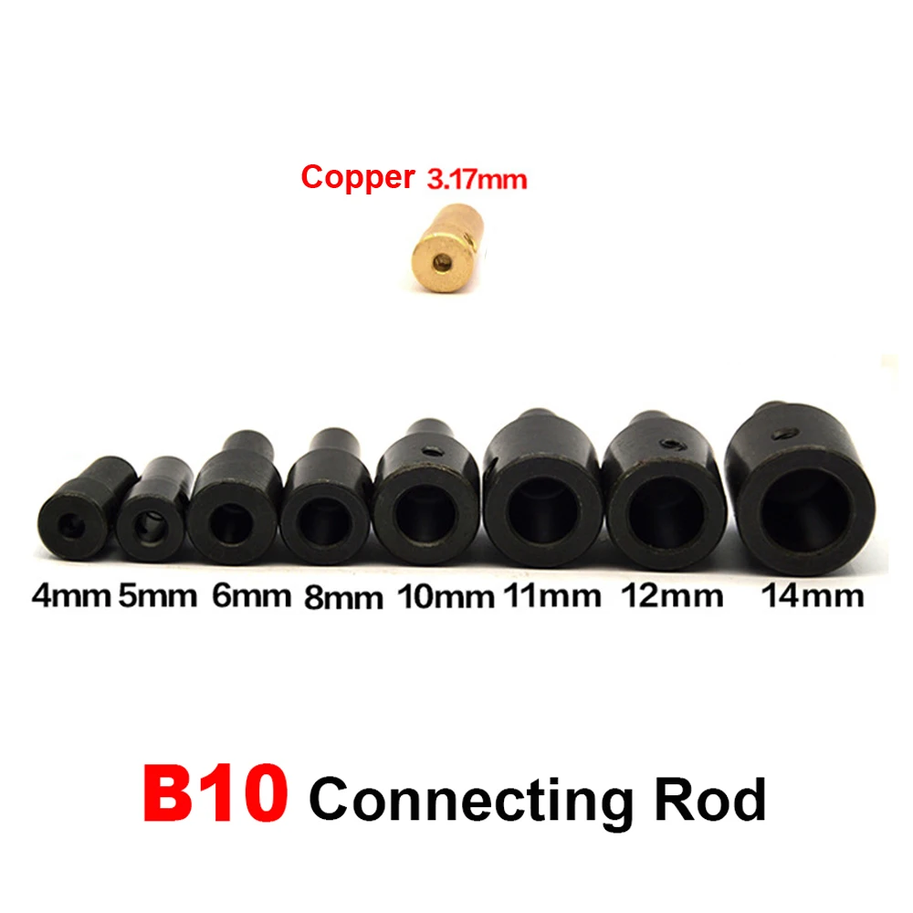 B10 Motor Shaft Adapter Drill Chuck Connecting Rod Sleeve Copper Steel Saw Blade Shaft Coupling Connector 3.17mm/4mm/5mm/6/8mm