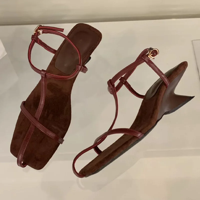 

Women Sandals Mid Heels Dress Shoes Designer Fashion Cozy Pumps Elegant Woman Slippers 2025 Summer Trend Brand Female Zapatillas
