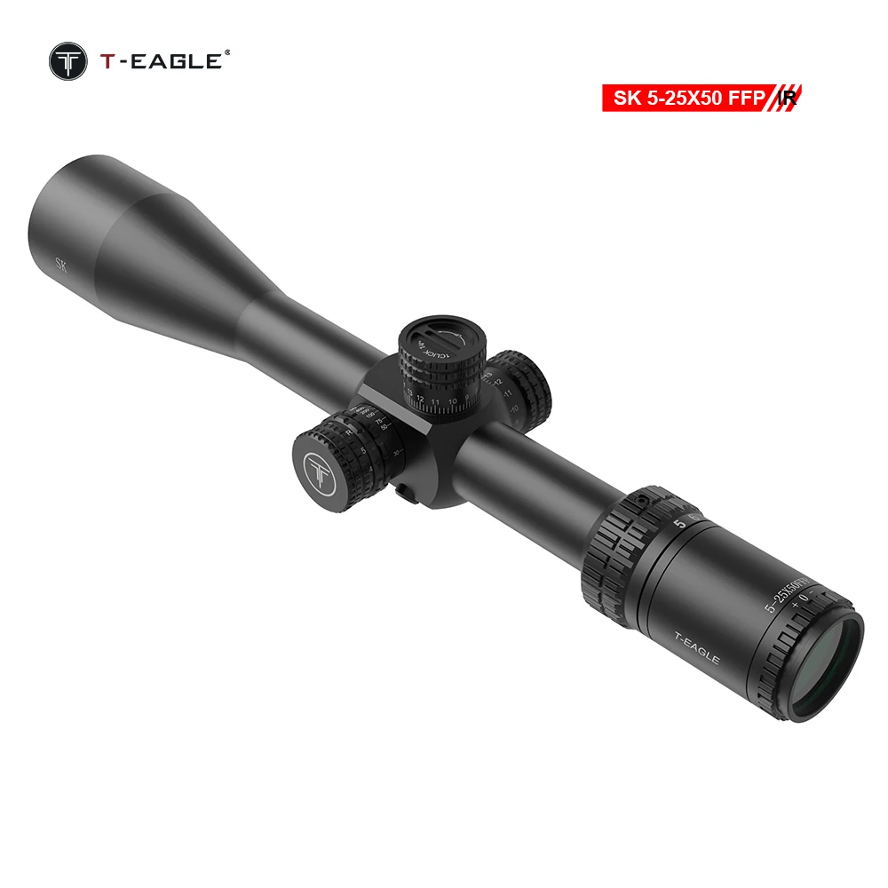 T-eagle Optic SK5-25X50 FFP IR Tactical Riflescope Spotting Rifle Scope Hunting Collimator Airsoft Airgun Sight Etched Glass