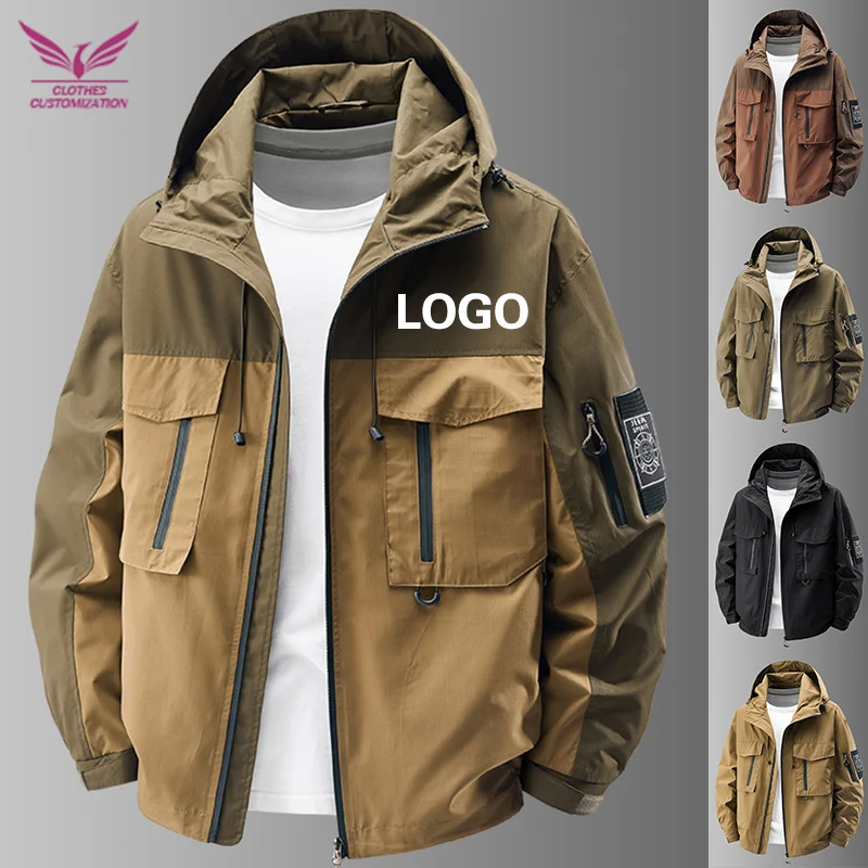 Men's Outdoor Workwear Jacket Custom Logo Autumn New Arrival Casual Hiking Coat Waterproof Man Jacket Personality Customization