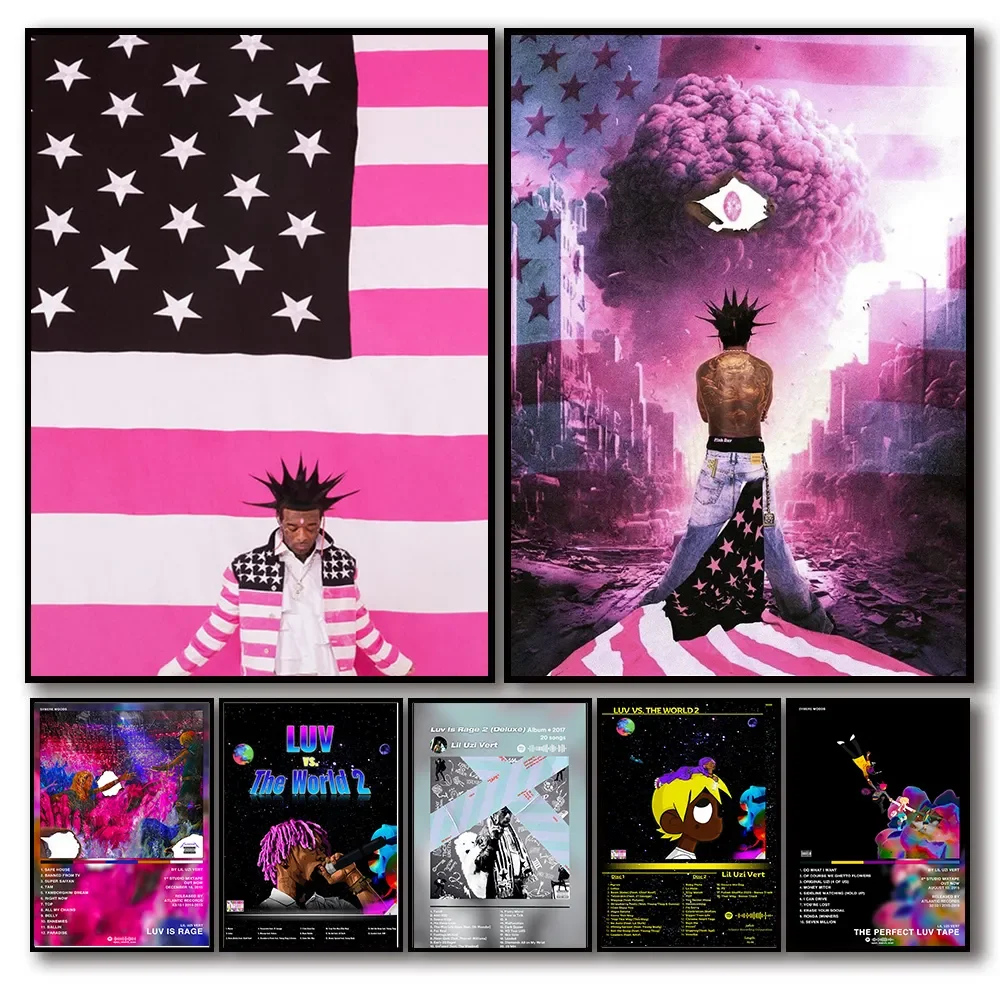 Hip Hop Rapper Lil Uzi Vert New Music Album Pink Tape Cover Art Home Wall Decor Pictures for Room Canvas Painting Print Posters