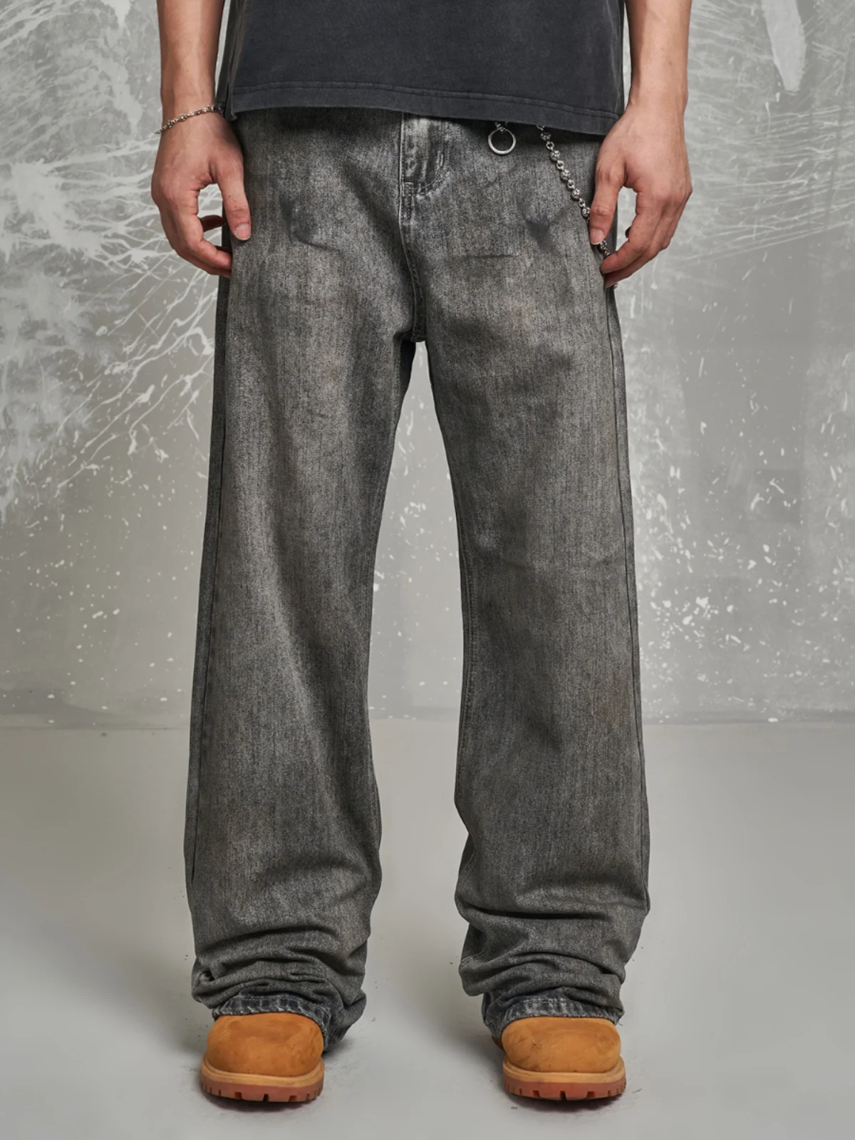 

Мужские джинсы MT99: Легкие классические прямые брюки из денима с эффектом потертости, тонкий дизайн для весны/лета, зауженный крой