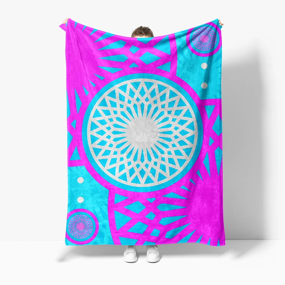 

Vibrant Abstract Geometric Pattern Throw Blanket Colorful Floral Print Bed Blanket Home Decor Throw for Sofa Couch Gift