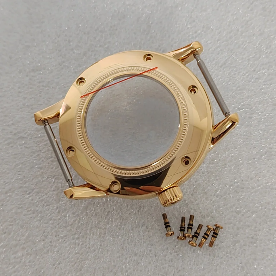 Nowe, zmodyfikowane akcesoria złote 39MM przezroczysta tarcza z otwartym deklem, pasujące do mechanizmów NH34/35/36/4 R/7S