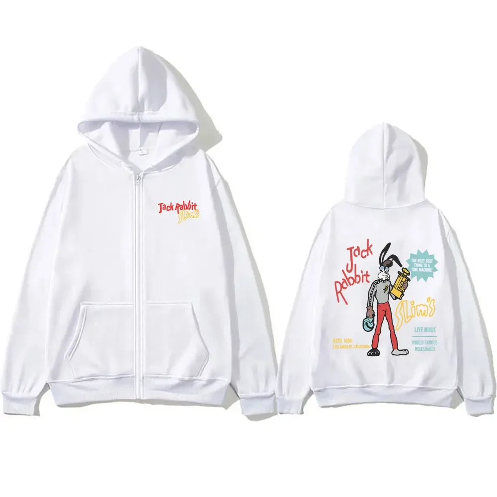 Movie Pulp Fiction Jack Babbit Slims Zipper Hoodies Male Casual Fleece Zip Up Jacket Director Quentin Tarantino Zip Up Hoodies