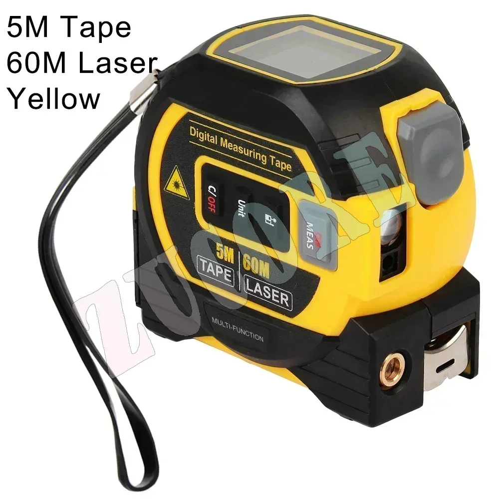 40 متر/60 متر شريط قياس الليزر 3 في 1 شريط قياس رقمي عالي الدقة ليزر Rangefinder الصلب 5 متر شريط القياس مع الخلفية