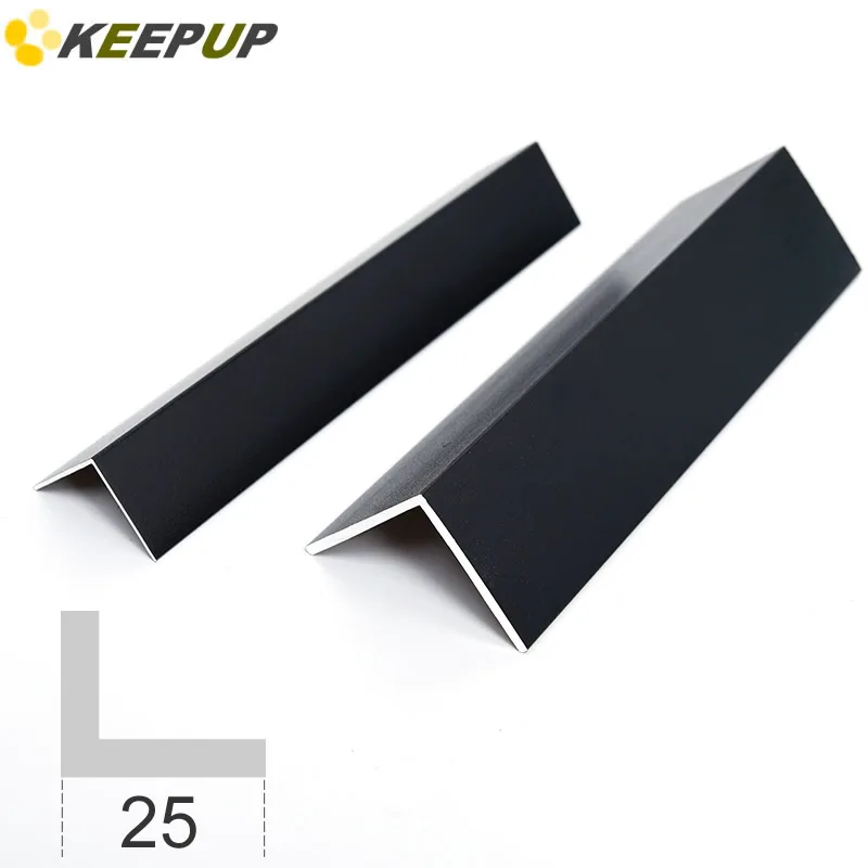 ไม่เท่ากันสีดํา L รูปมุม 90 องศาช่องอลูมิเนียม DIY ขอบมุม guards ตกแต่งแถบ 22x5 25x6x10x12x15x25 มม.