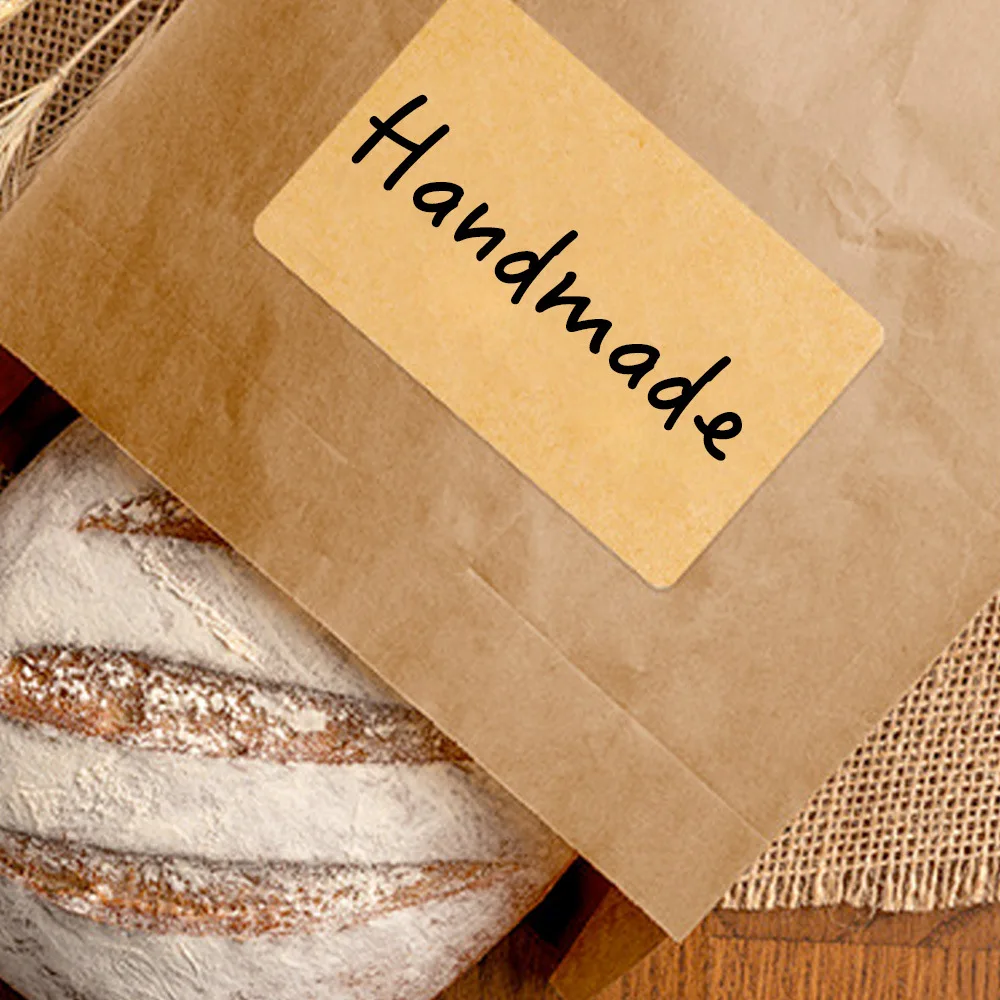 260-800pcs Kraft Paper Stickers Rolls of Self-adhesive Stickers Can be Handwritten Classification Packaging Note