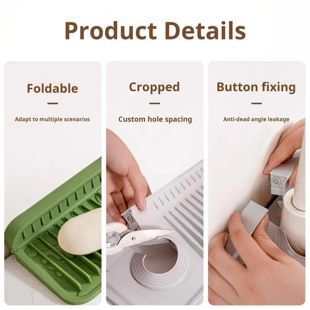 

1Pcs Drying Pad Faucet Mat Silicone Water-absorbent Draining Mat Countertop Protector Wear Resistant Quick-drying Sink Mat