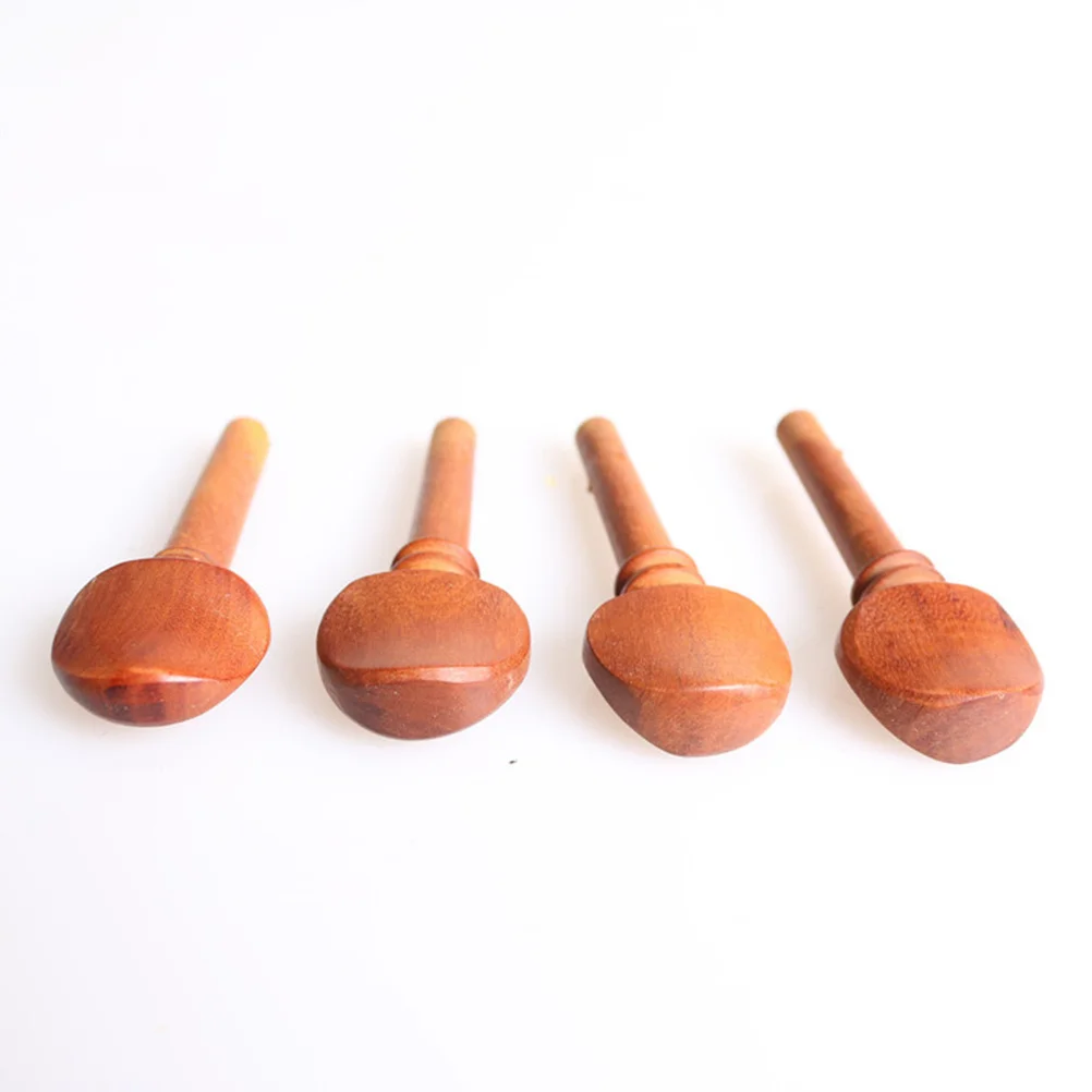 

4pcs Violin Turning Pegs Jujube Wood Replacement Durable Hardwood String Buttons For 4/4 Violin Small Accessories Easy Operation