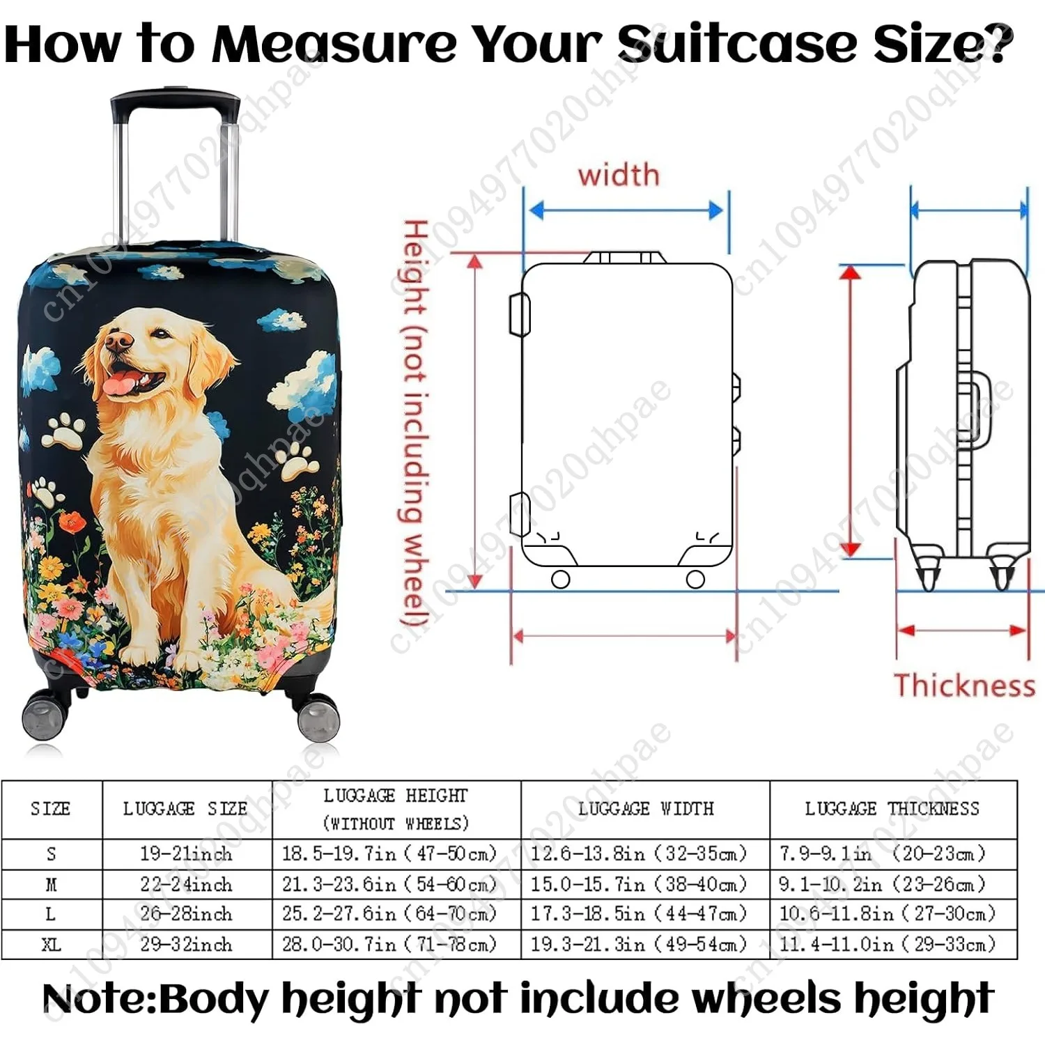 Travel Luggage Cover, Anti-Scratch Dog Suitcase Protector, Elastic Washable Suitcase Cover, Personalized Baggage Covers(style 2)