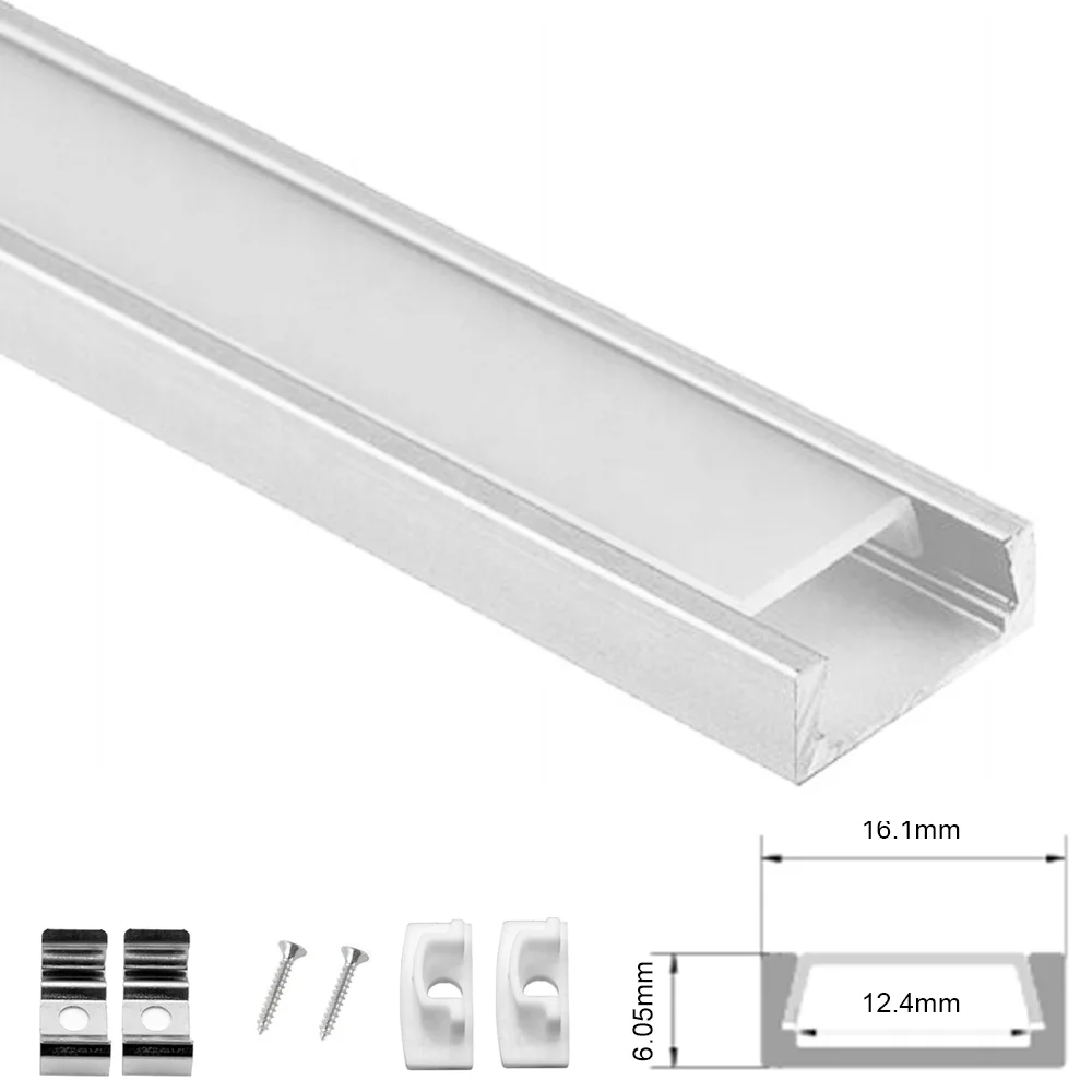 5pc Aluminium Profil LED Bar Lampe Kanal Halter Licht Streifen Tracks 1M LED Bar Licht Kanal Halter Abdeckung stecker DIY Für LED