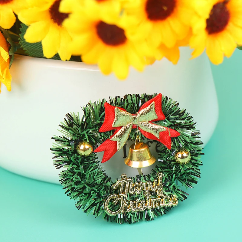 Mini Christmas Garland Wreath Christmas Hat Scarf Dollhouse Decor Miniature Christmas Tree Best Gift for Kids Furniture Toys