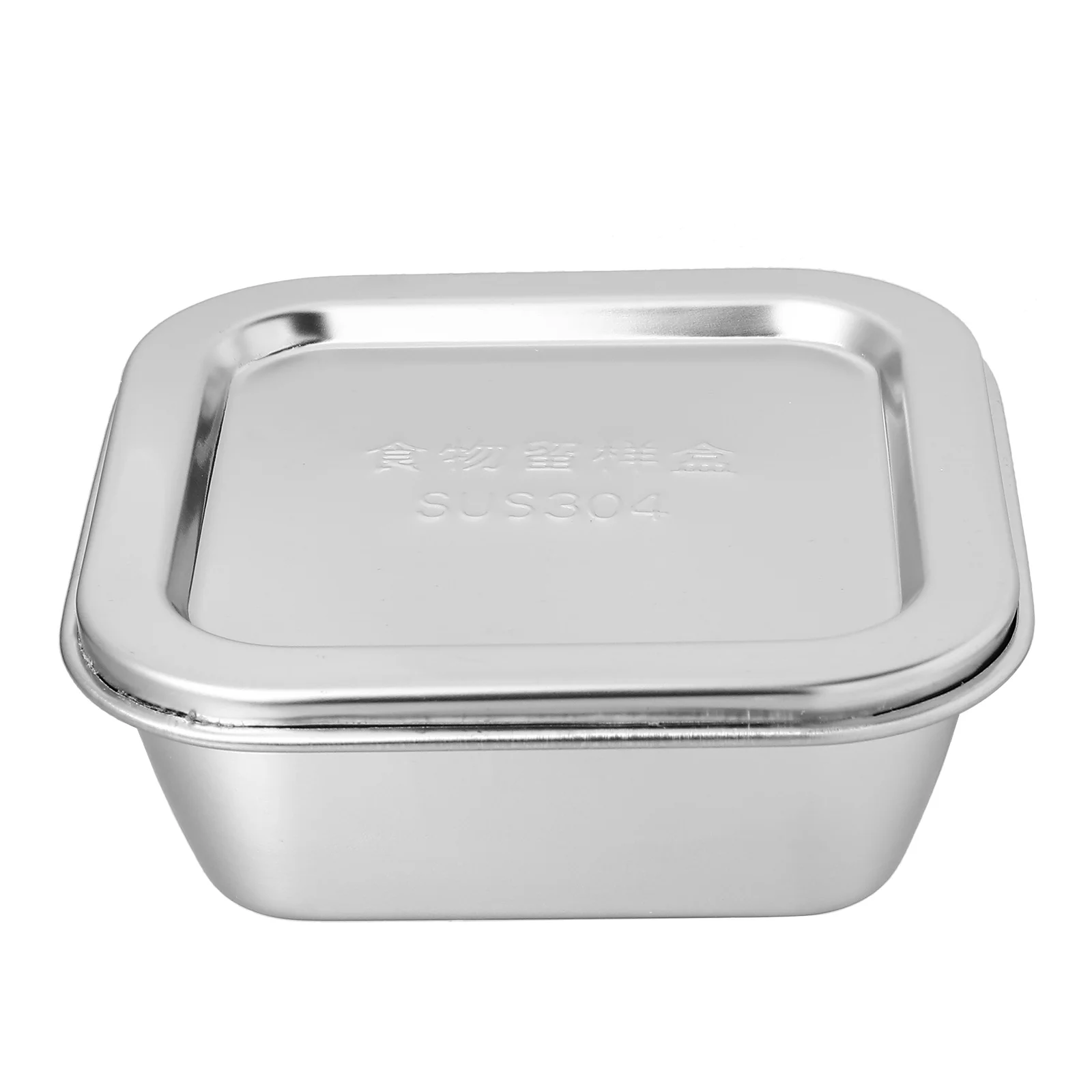 

Butter Crisper Square Container Storage with Cover 304 Stainless Steel Holder Boxes Household Tableware