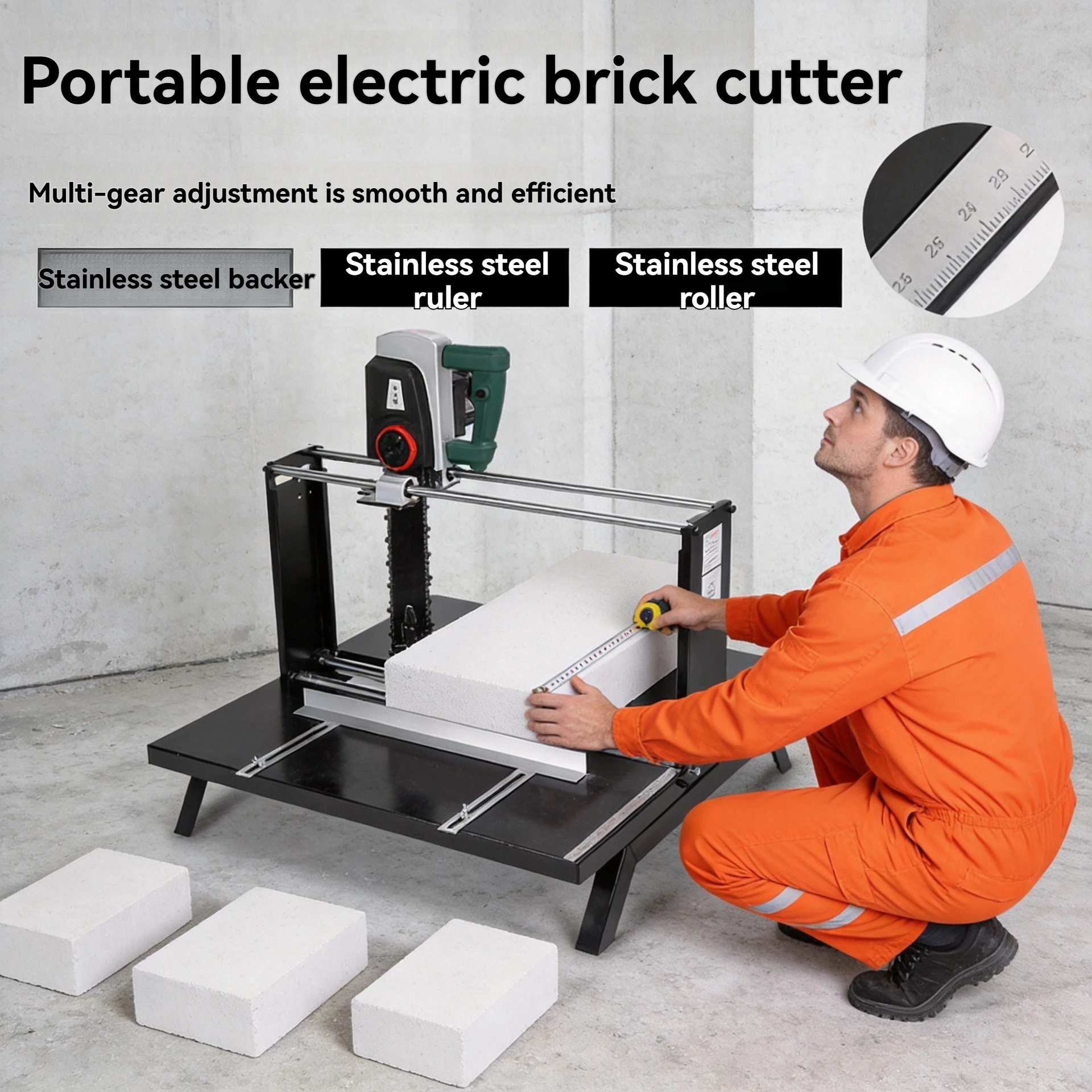 Light Portable Electric Brick Cutting Machine, Foam Brick Aerated Block Cutter for External Wall Thermal Insulation Engineering