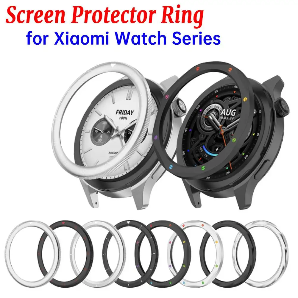 

Premium Metal Bezel Ring Replacement Case for Xiaomi Watch S4 ESIM and S3 ESIM with Tempered Glass Protector
