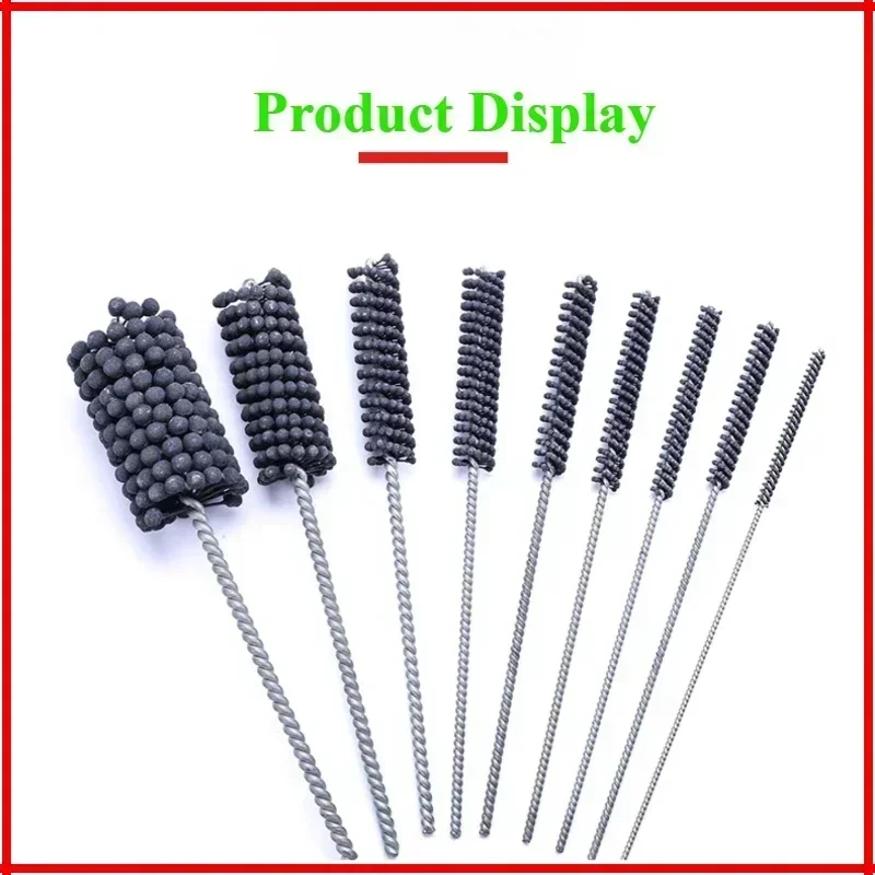 1pcs Grit120 Total Length 200mm Polishing BrushAbrasive Ball Deburring Brush Inner Hole Grinding Head Pipe Tube Cleanin Brush