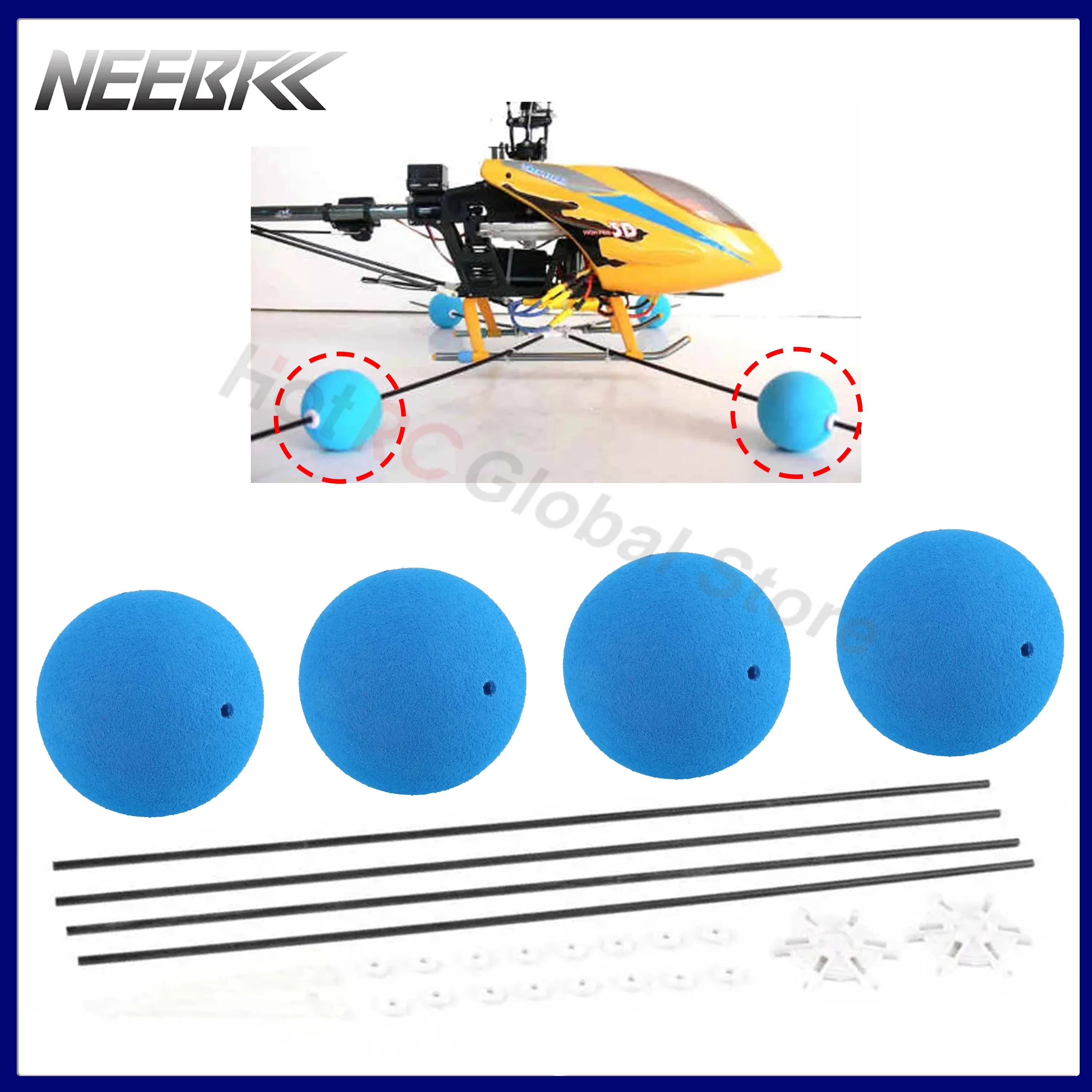 

Landing Gear Frame Training Sponge Ball Kit for RC Plane Helicopter FPV Racing Drone Quadcopter Blade Trex Align 500 450