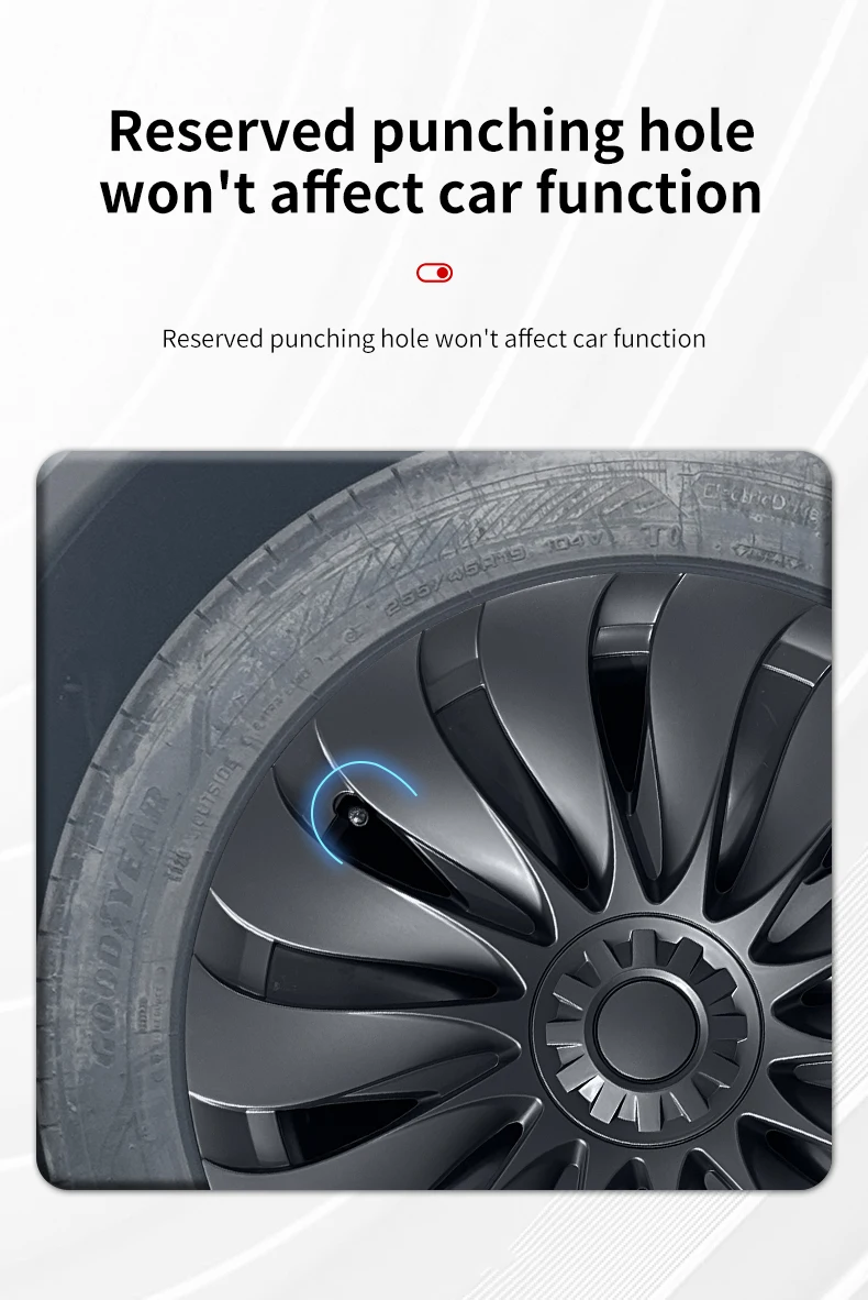 4 Stück für Model Y Juniper Standard 18" Lochfelgen 2026-heute 18 Zoll Neue Radkappe im Storm-Stil für Tesla – Detail 7