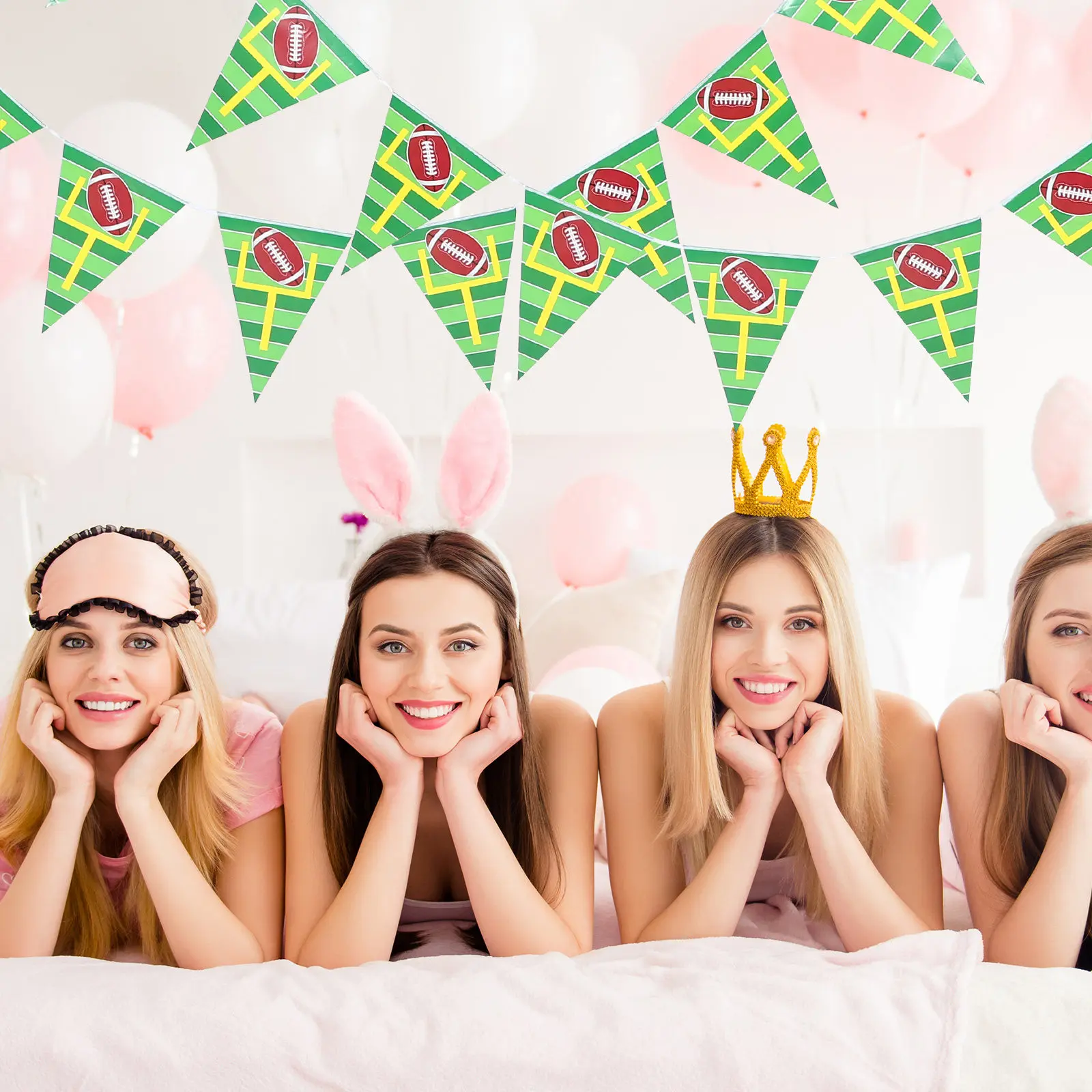 Football Garland Banner Pennant String Bunting for Birthday Party, Sports Day, Festival & Photo Backdrop