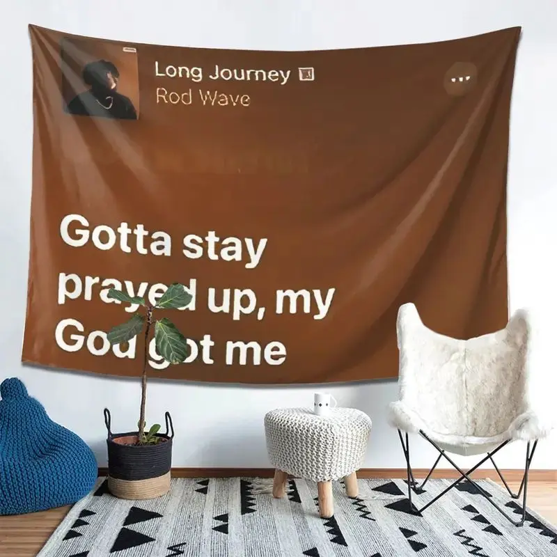 VIKAMA Inspirational Lyrics Poster Wide Tapestry Hanging for Living Room Wall Art Cozy Aesthetic Warm Unique Home Decor