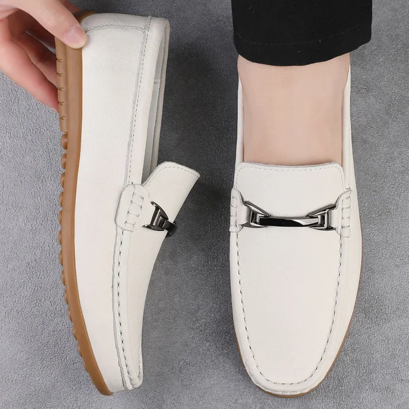 High-quality Elegant Fashionable Atmospheric Genuine Leather Shoes Men Comfortable Leisure Senior Business Office Loafers Shoes