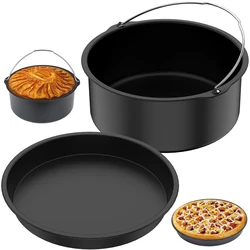 7/8 Inch Round Cake Mold Air Fryer Accessory Non Stick Baking Pan Tray Molds Air Fryer Basket Kitchen Pizza Oven Baking Pans