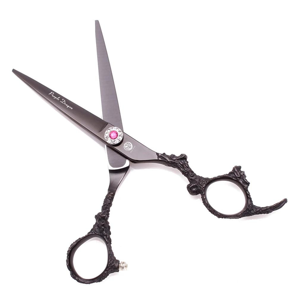 Friseurschere 5,5" 6" Edelstahlschere für Friseure Lila Drachen-Haarschneideschere Drachengriff Effilierschere Z9005 – Detail 9