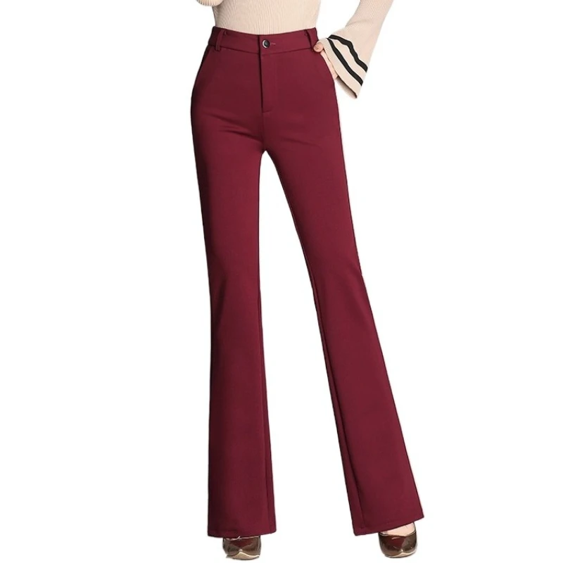 Wide leg pants flared pants straight high waist work trousers