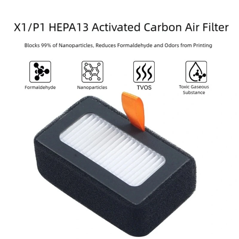 Activating Carbon Filter Air Purification Filter Replacement 3D Printer Parts Improving Air Quality For X1/P1 Accessories