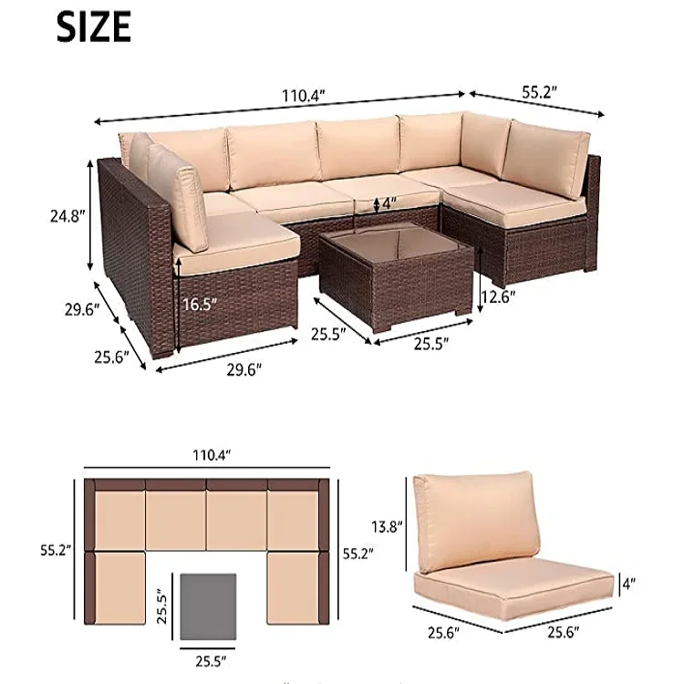 Wicker sofa set rattan patio furniture Garden Furniture Garden Sets Leisure Lounge Set Rattan Sofa Outdoor Sofa