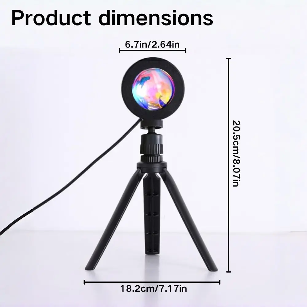 1pc Gradient Halo Projection Ambient Light, Mini Tripod Design, Projecting Gradient Colored Light Ring