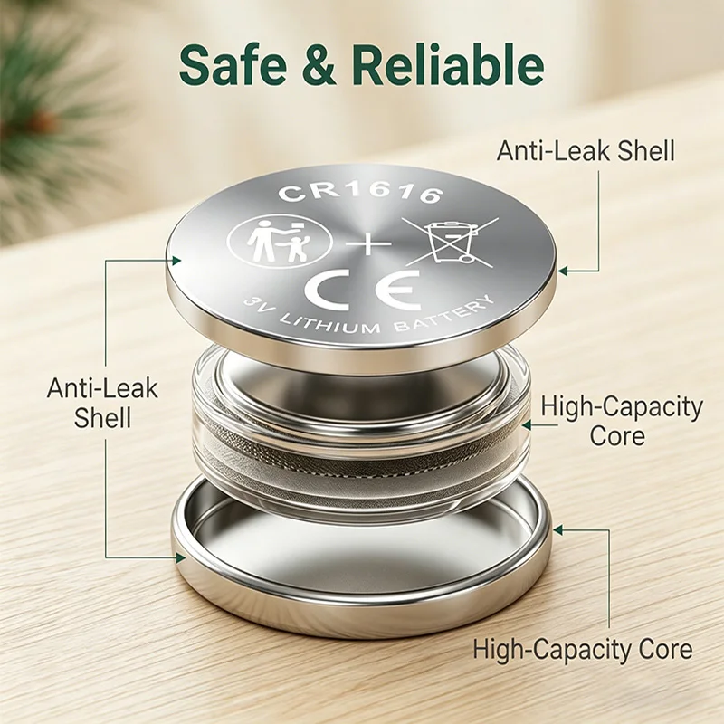 3V CR1616 Button Battery 50mAh CR 1616 DL1616 BR1616 5021LC LM1616 For Watch Car Key Remote Control Lithium Batteries Coin Cell