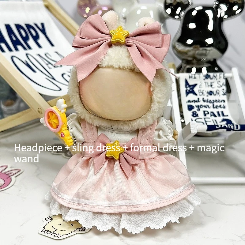 For Labubu Doll Clothing Set Hat（NO Doll）17cm Clothes Shoes Doll DIY Accessories Training Sitting Party Games Toys Gifts