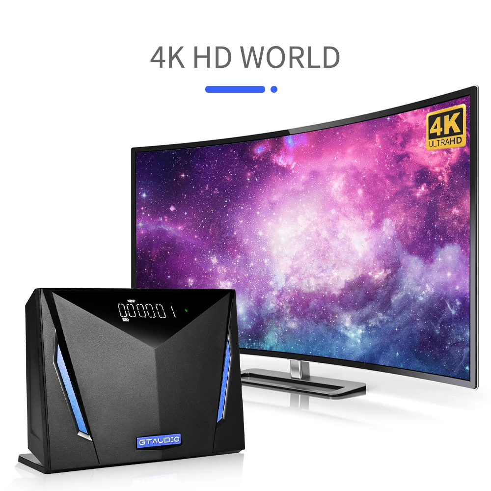 GTAUDIO V8 UHD TV Box DVB-S2/S2X 4K TV Decoder Built-in 2.4G WIFI For Life Media Player tdt hd tv receiver Spanish spot