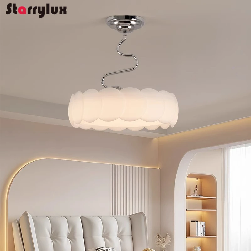 

Bauhaus Cream Pendant Light Full Spectrum Bedroom Chandelier Nordic Kids Princess Room Lighting