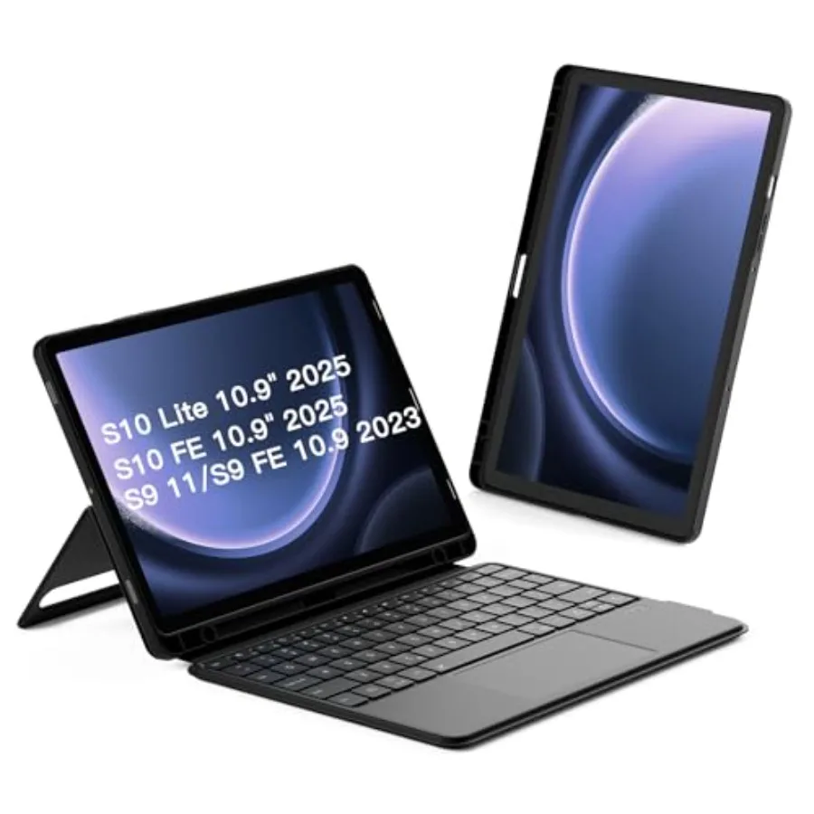 

Чехол-клавиатура для Samsung Galaxy Tab S10 Lite/S10 FE/S9 FE 10.9/S9 11, магнитная съемная Bluetooth-клавиатура с тачпадом и портом