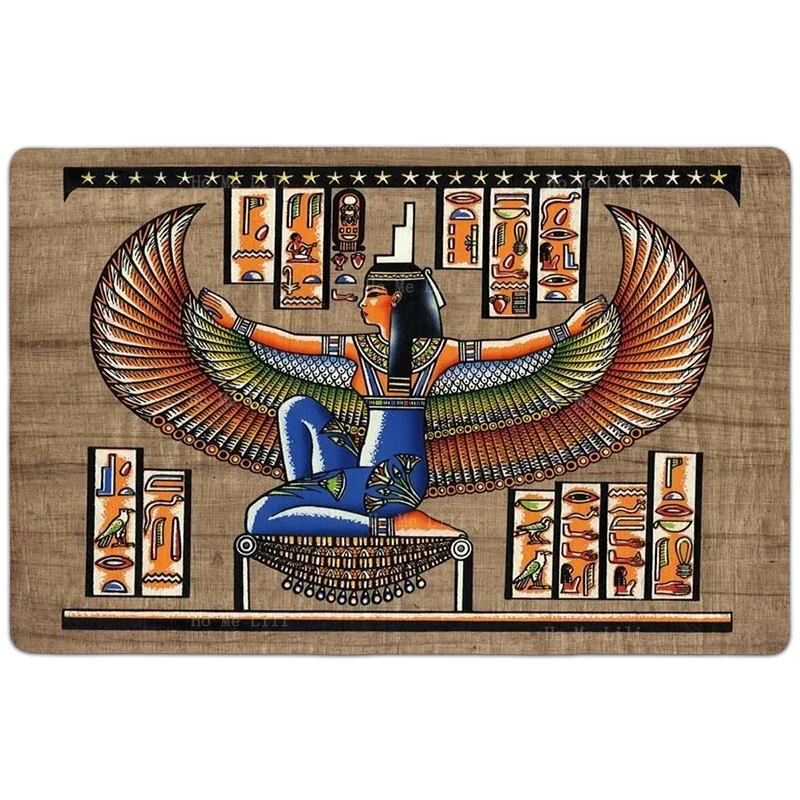 Ancient Egyptian Goddess Of Healing And Love Protector Women Zeita Monden Isis Throne Queen Flannel Floor Rugs By Ho Me Lili