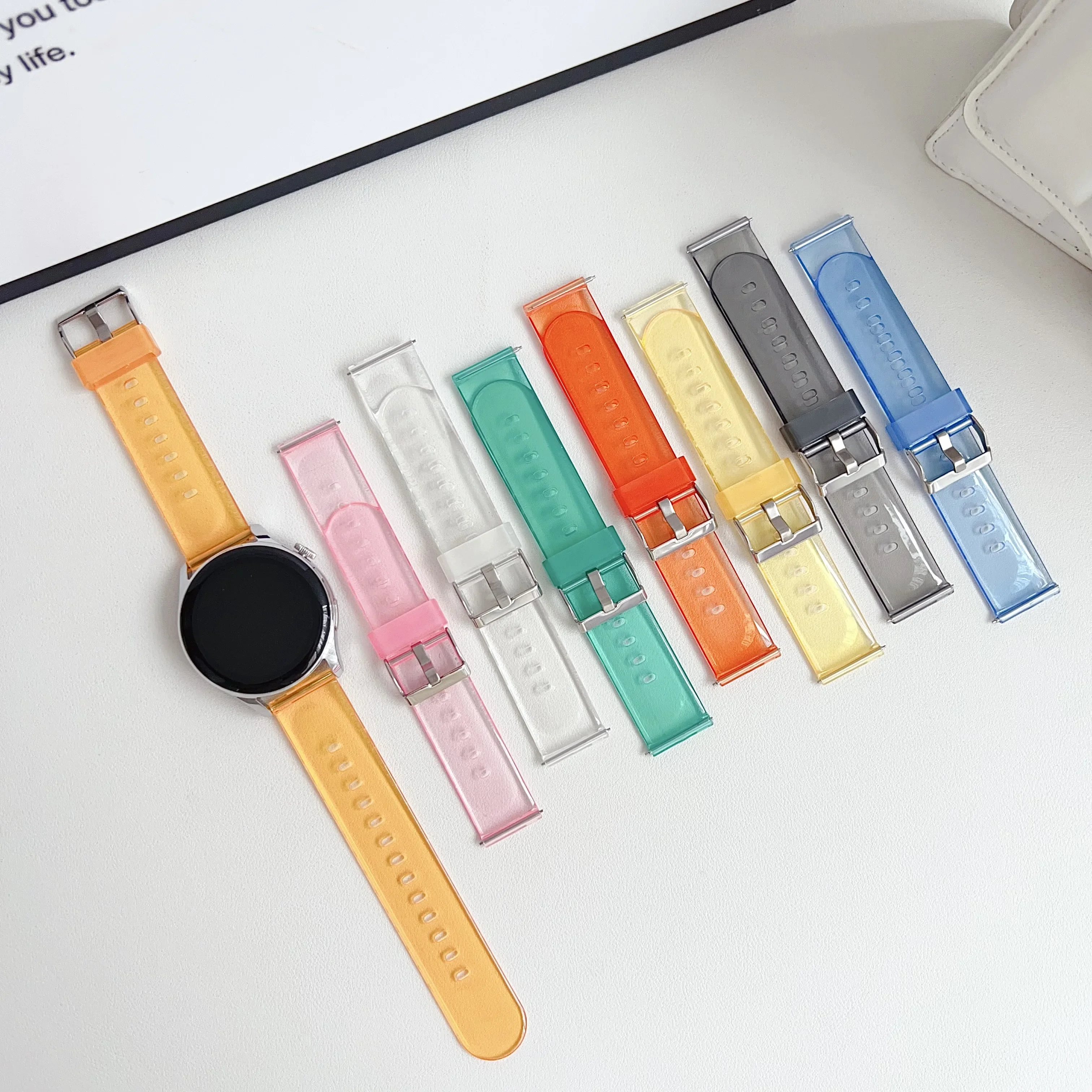 20mm Armband Für Huawei GT3 Pro 43mm HD Transparent Silikon Band 22mm Für Huawei Uhr 4 pro Für Samsung Galaxy Uhr 4/5/6 46mm
