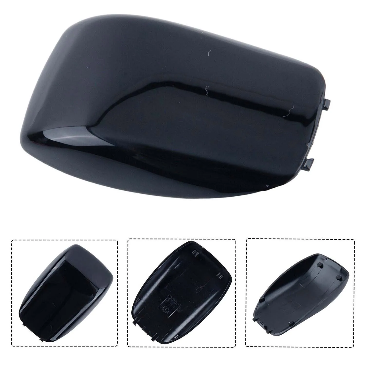 1pc Smart Key Case Cover Rear Cover Glossy Black For 2019-UP Mercedes Benz C E S Class GLE W177 W213 Car Accessories