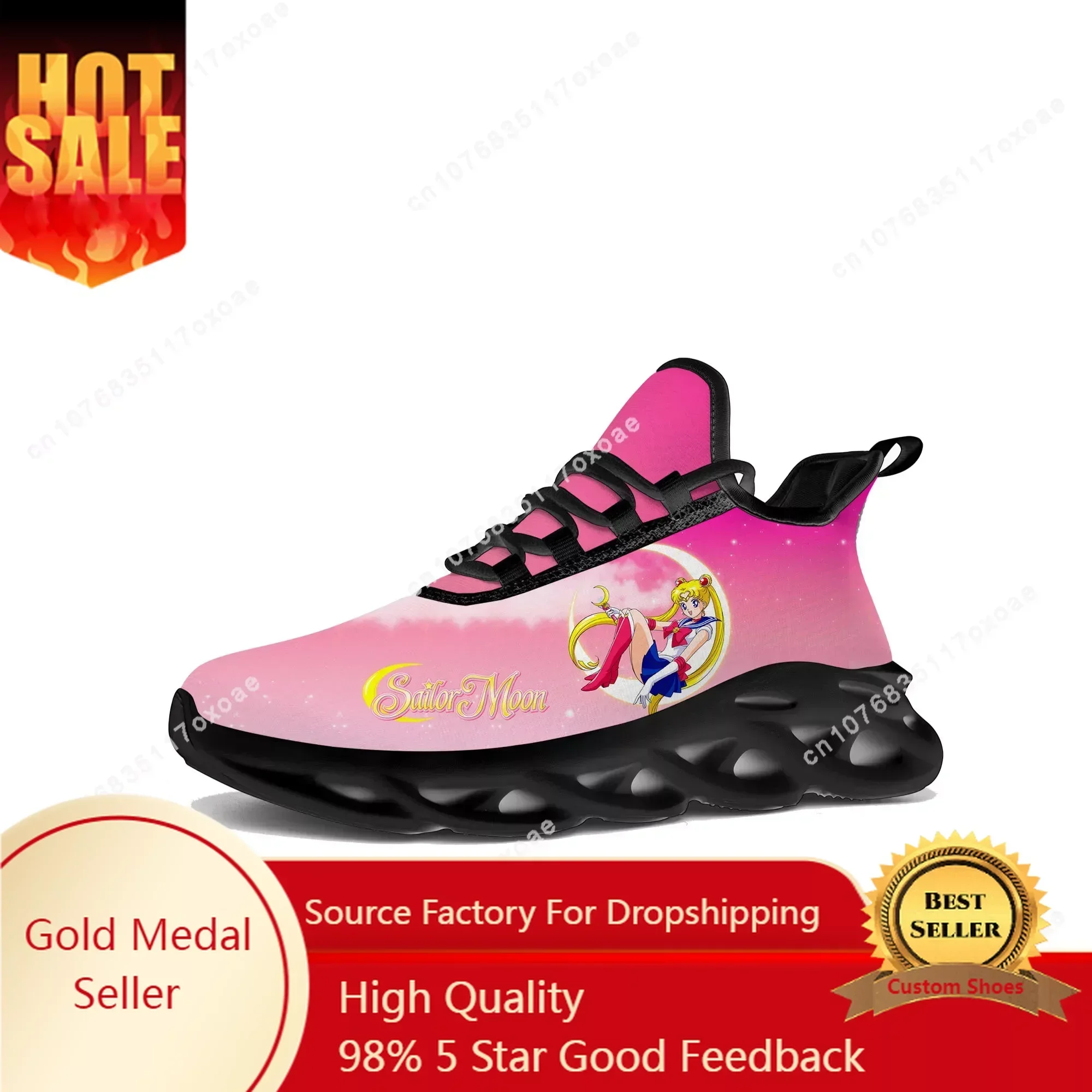 

Anime M-Moons Japanese Manga Cartoon S-Sailors Flats Sneakers Cartoon Men Women Sports Running Shoe Sneaker Customized Made Shoe