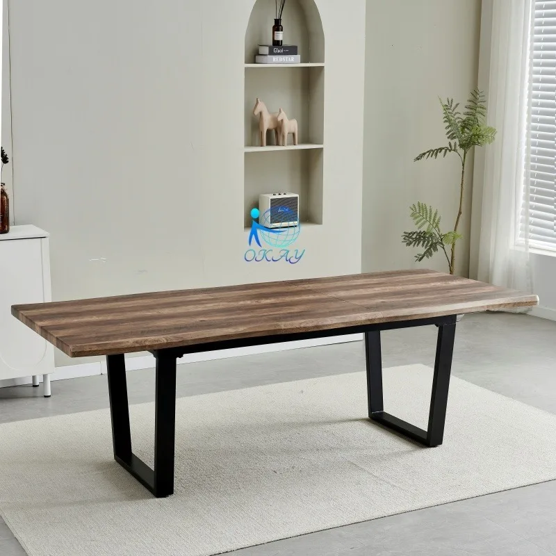 Elegant Walnut Wood Luxury Home 6 Chairs Dining Room Furniture Cheap Dining Table Set