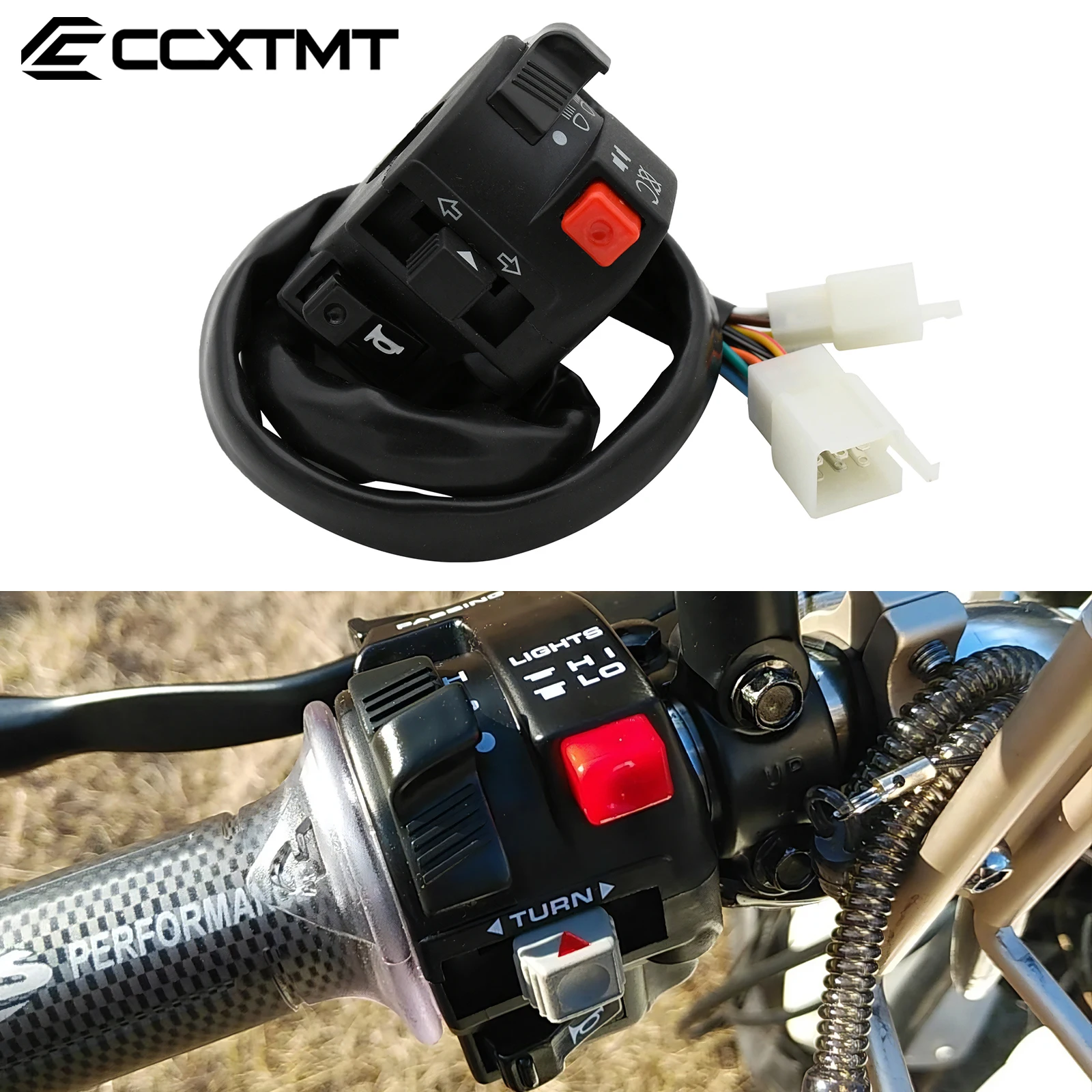 Motorcycle Far Near Light Switch Light Button Turn Signal Horn Switch For ATV Motocross Scooter KTM Honda Yamaha Kawasaki Parts